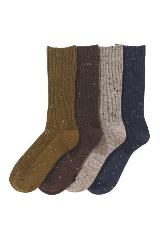 Chunky Nep Design Socks Four Pack